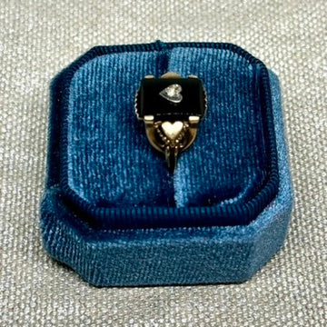 Vintage Onyx Love Ring
