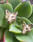 18k Gold Fox Stud Earrings