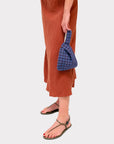 Llea Blue Kenni Bias Linen Twill Skirt in Earth