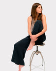 Llea Blue Becca Wide Leg Pants in Ink