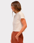 Sunray Hi'aka Short Sleeve Tee in Off White