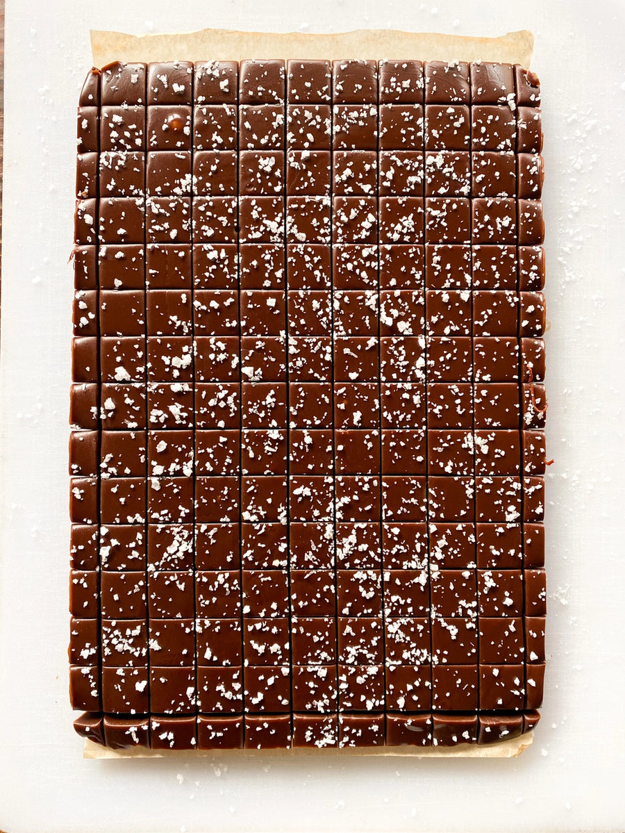 Salted Dark Chocolate Caramels