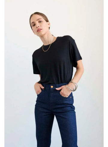 Jamie Haller Linen Chameleon Tee in Black