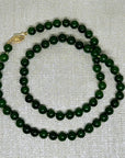Vintage Hand-Knotted Nephrite Jade Bead Necklace