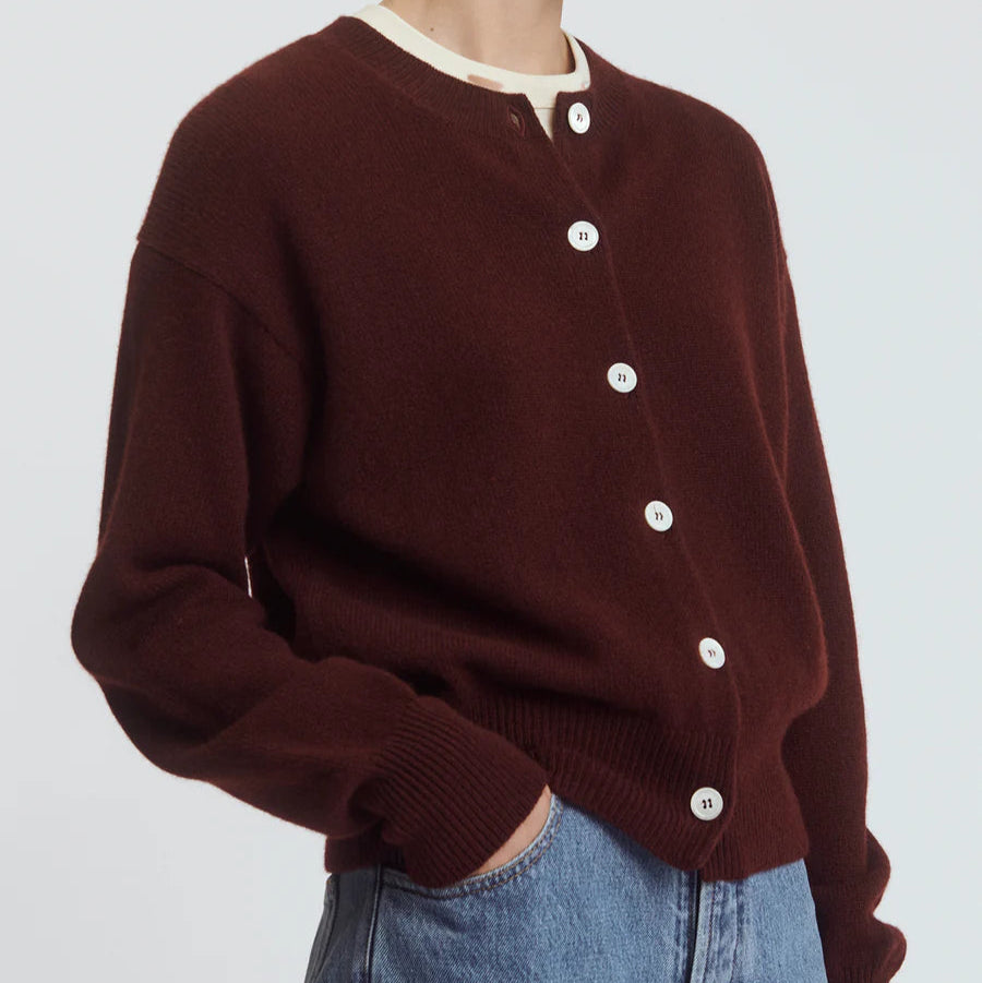 Ada Cardigan in Burgundy