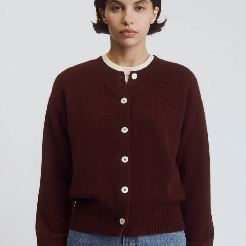 Ada Cardigan in Burgundy