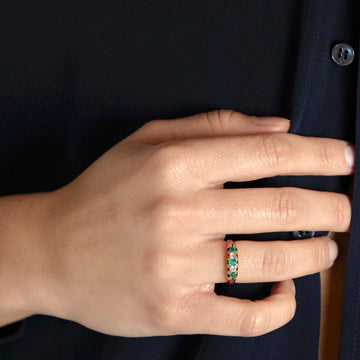 Antique Victorian Emerald and Diamond Ring