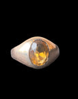 Antique Citrine Flush Mount Ring