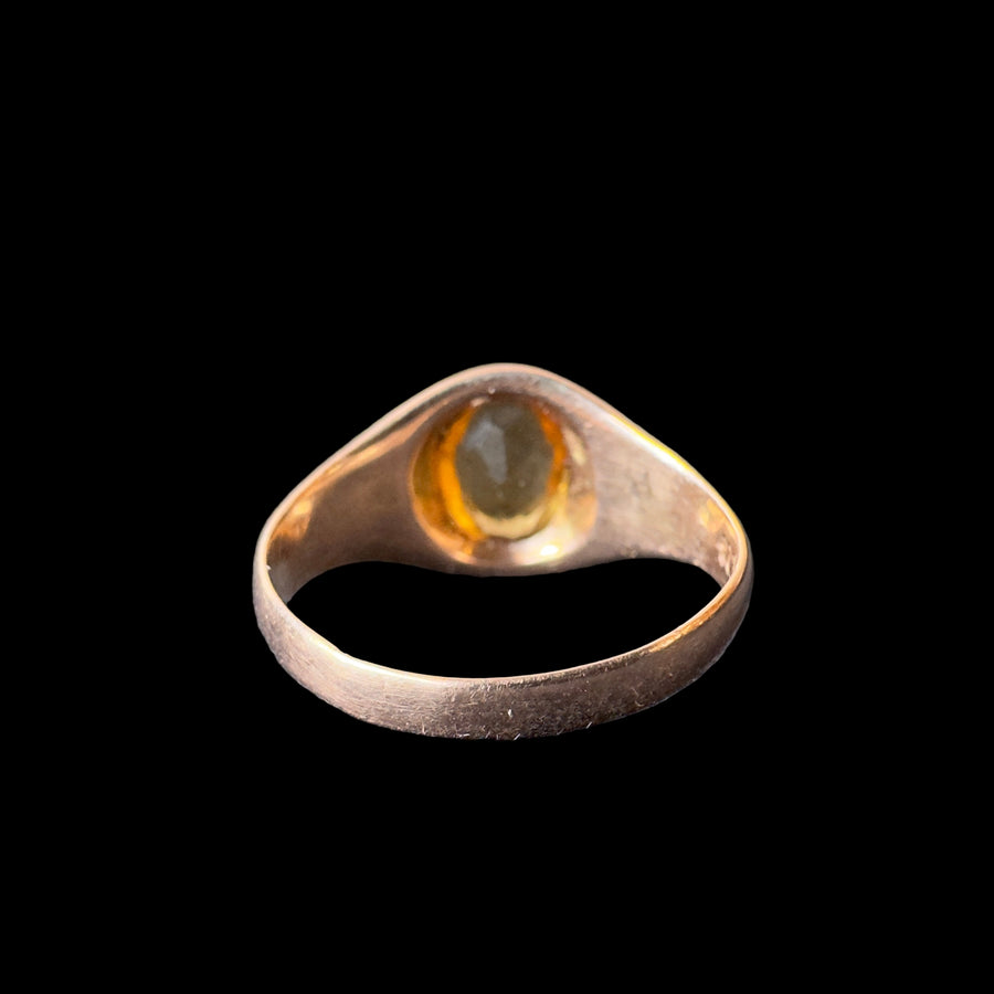 Antique Citrine Flush Mount Ring