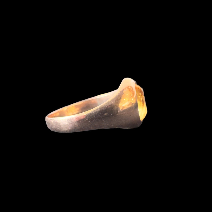 Antique Citrine Flush Mount Ring