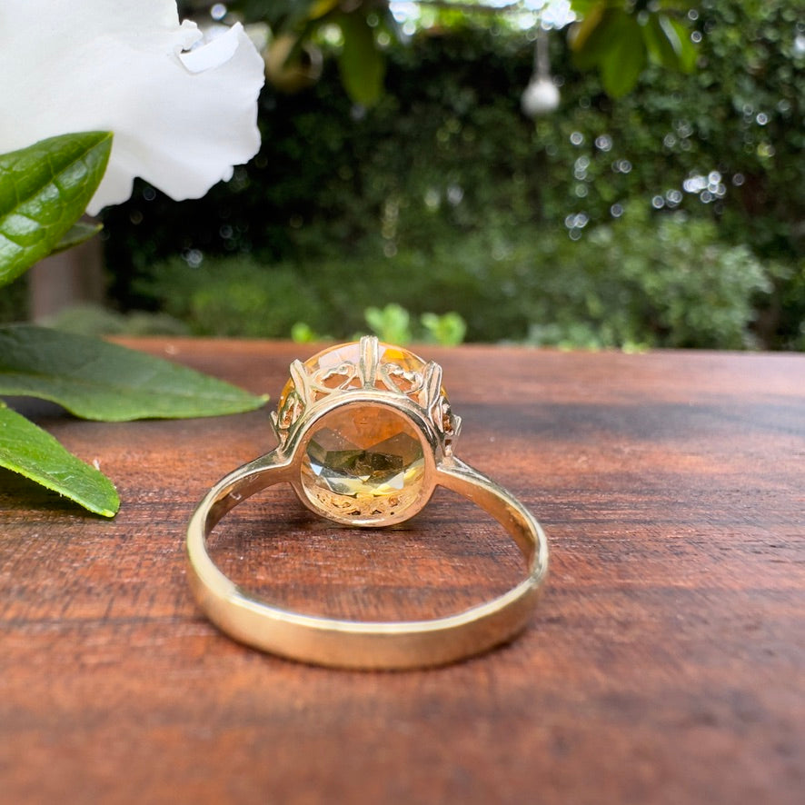 Antique Citrine Sweetheart Ring