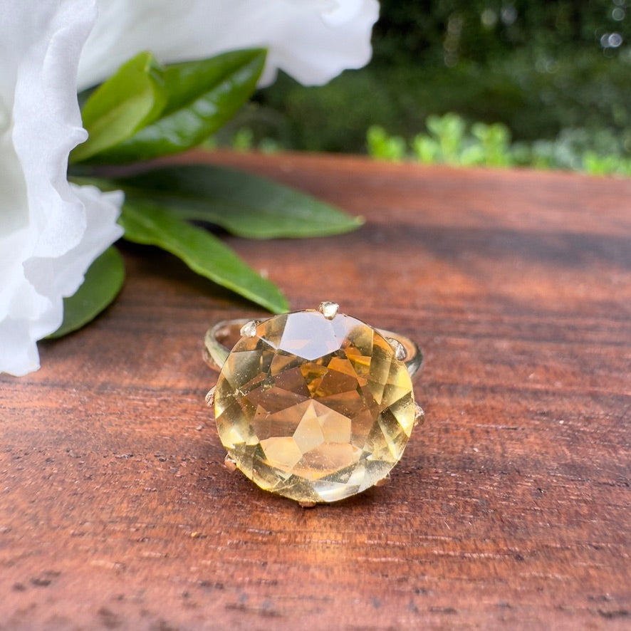 Antique Citrine Sweetheart Ring