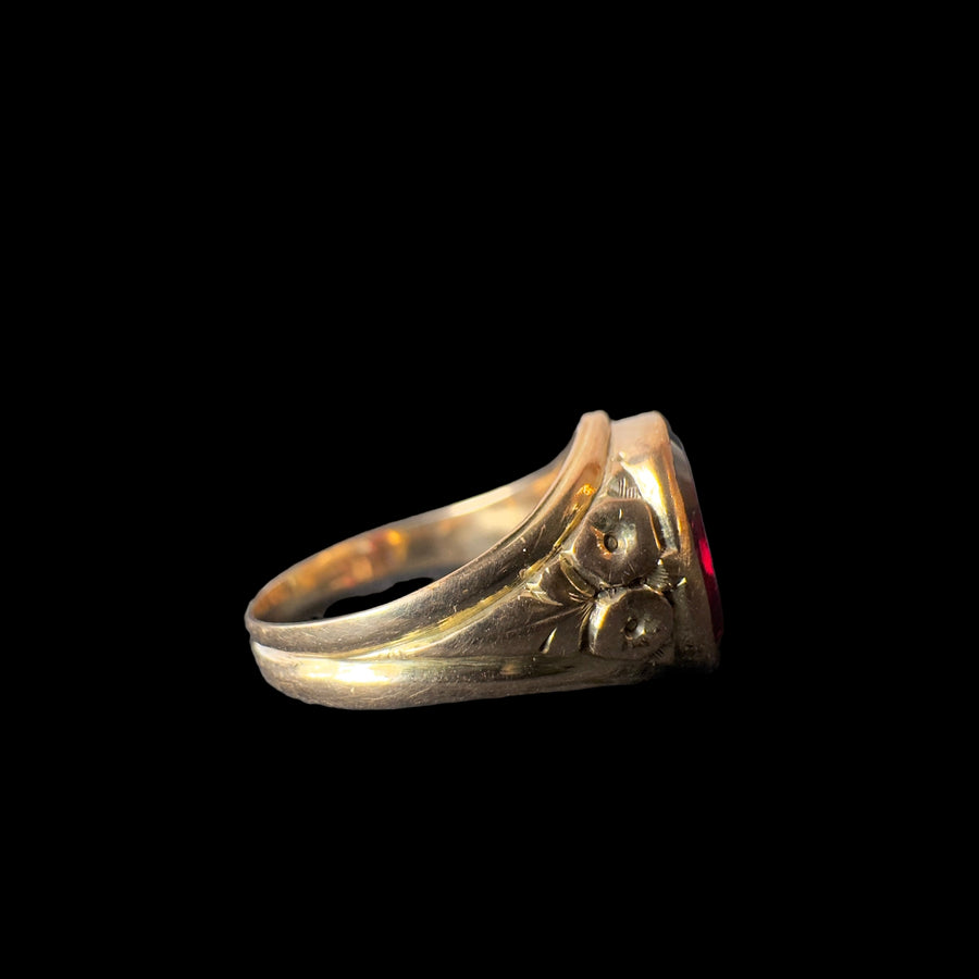 Antique Garnet Signet Ring