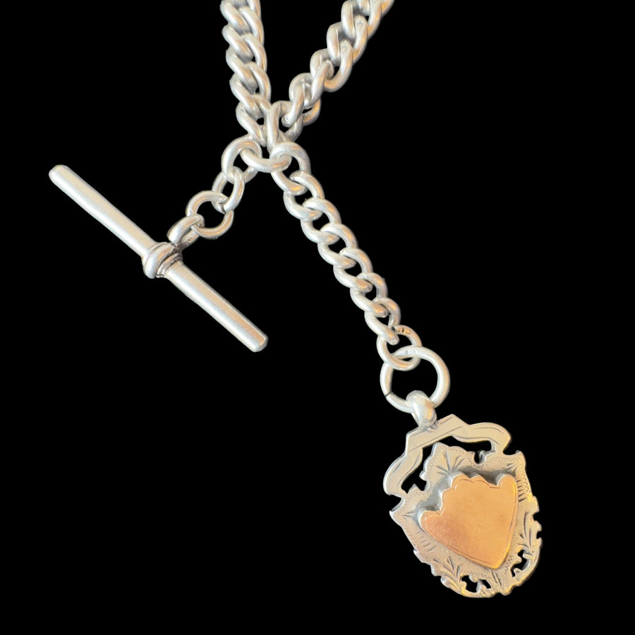 Antique Sterling Silver Double Albert Watch Chain