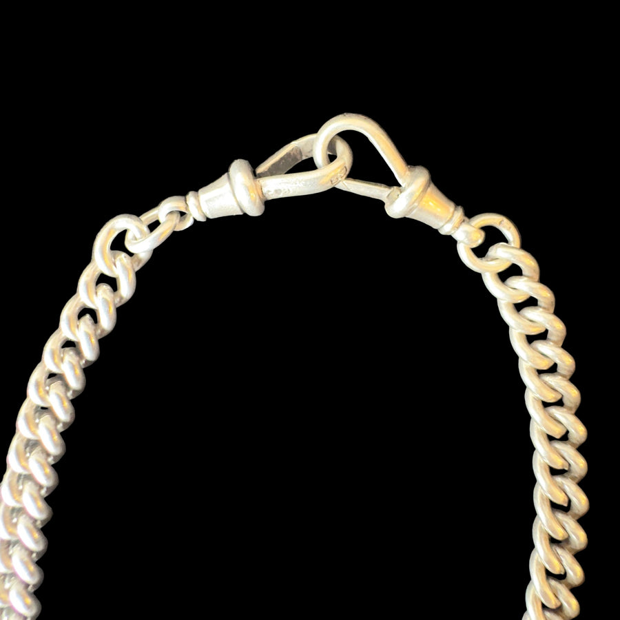 Antique Sterling Silver Double Albert Watch Chain