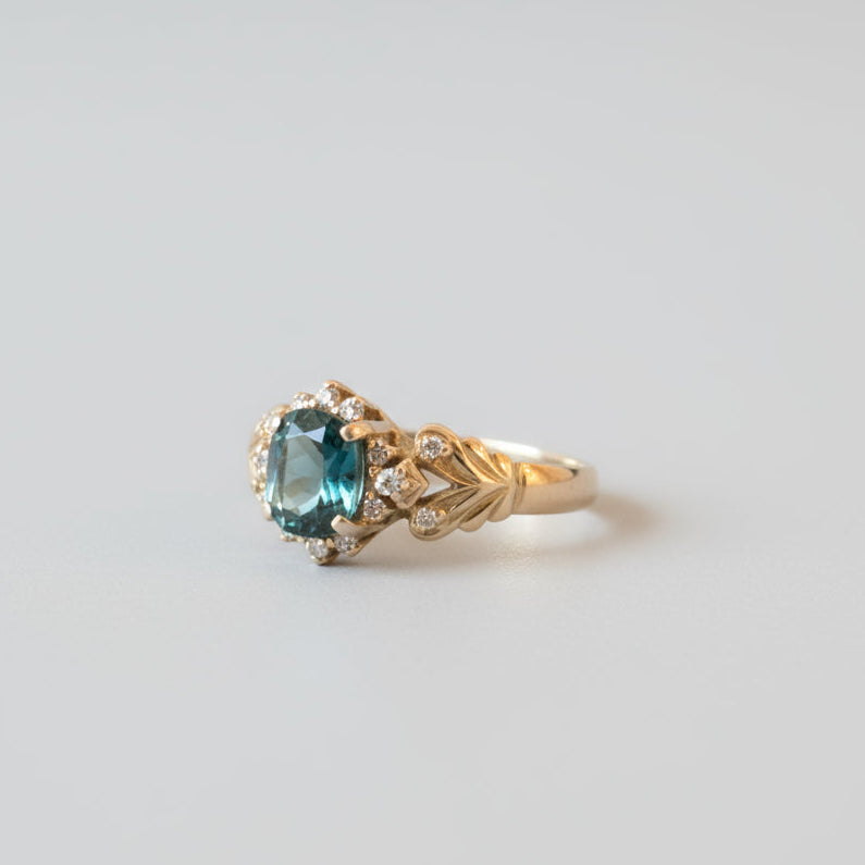 Antique Tourmaline and Diamond Ring