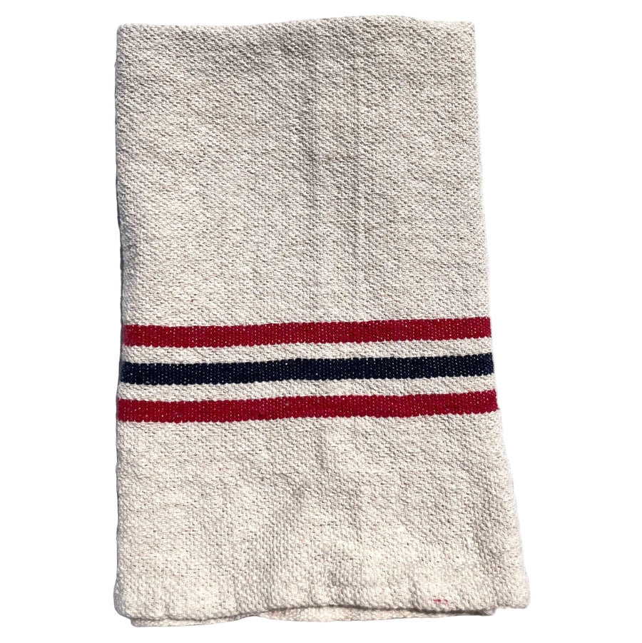 Bamboo Towel with Blue and Red Stripes