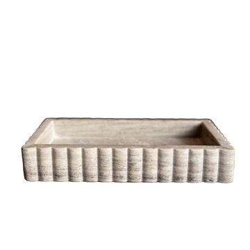 Beige scalloped tray