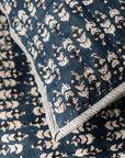 Blossom Block Print Quilt in Dark Blue