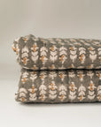 Blossom Block Print Throw in Dark Green