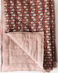 Blossom Block Print Throw in Orange