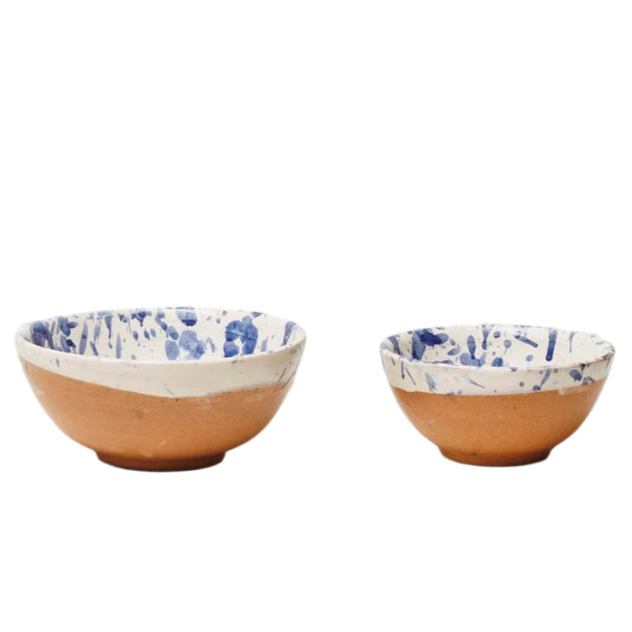 Blue Splatterware Oil & Salt Dish Set