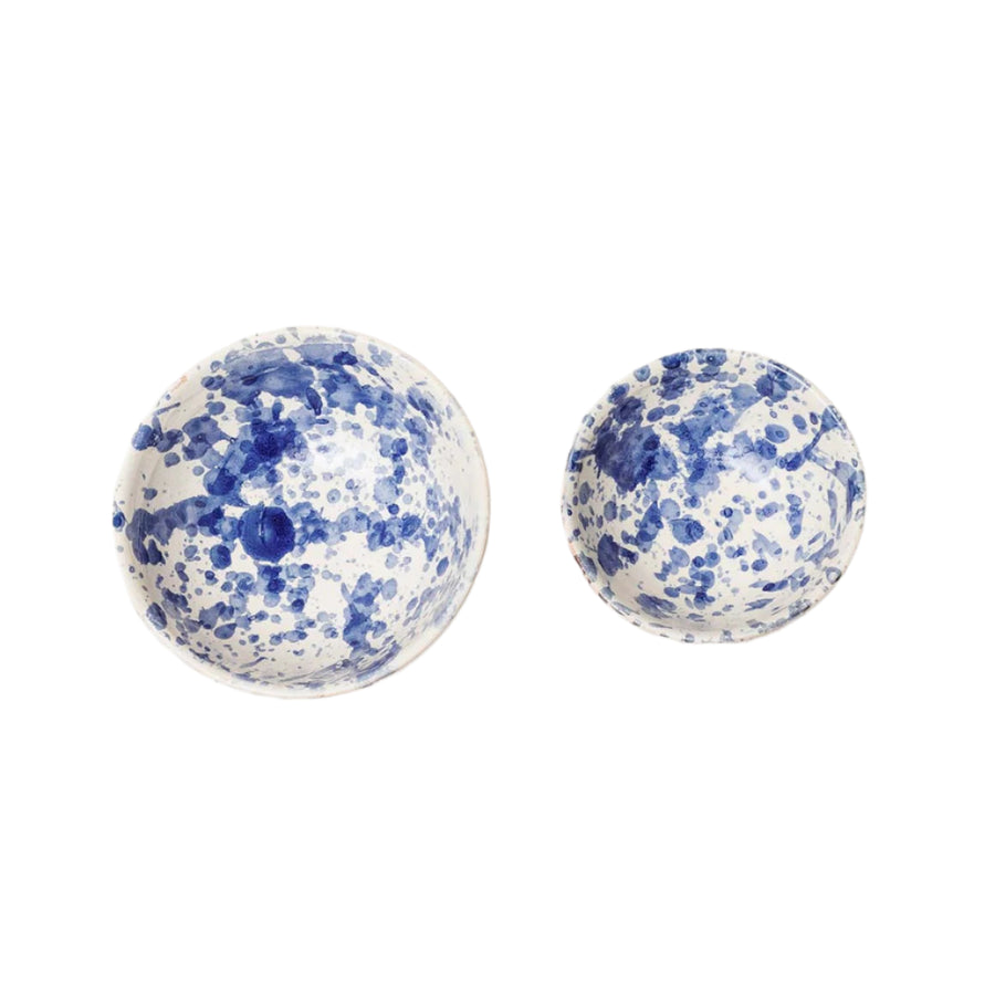 Blue Splatterware Oil & Salt Dish Set