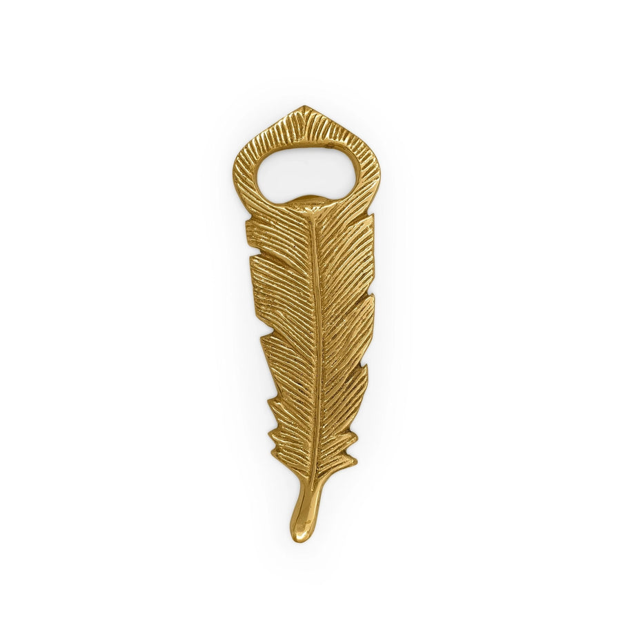 Brass Bottle Opener - Feather