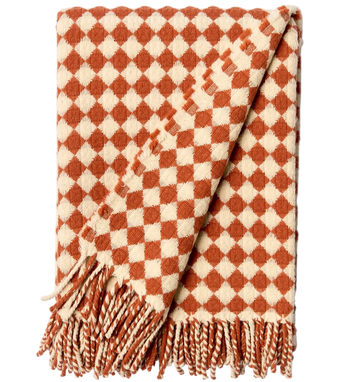 Merino Wool Blanket in Terracotta
