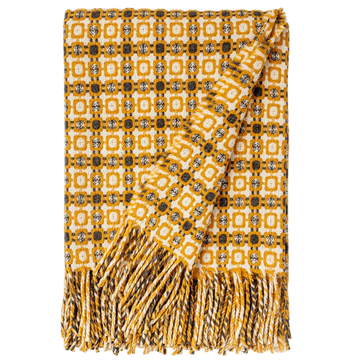 Merino Wool Blanket in Yellow