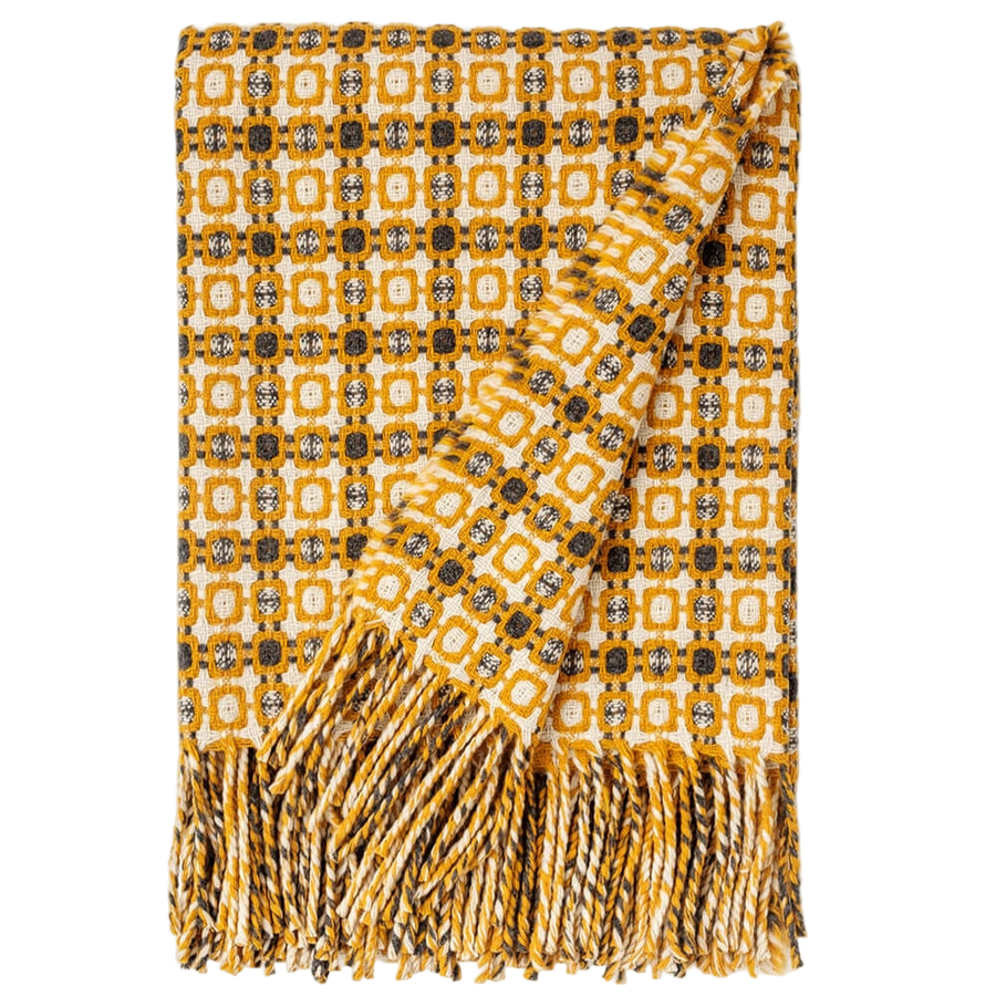 Merino Wool Blanket in Yellow