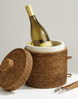 Burma Rattan Ice Box & Tongs