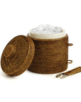 Burma Rattan Ice Box & Tongs