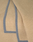 Camel Purl Knit Blanket in Dune & Slate