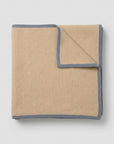 Camel Purl Knit Blanket in Dune & Slate