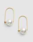 Carla Caruso Wide Arch with White Pearl Earrings