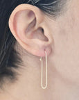 Carla Caruso Small Ovalong Dainty Hoops