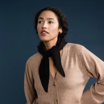 Cashmere Triangle Scarf in Black