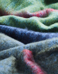 Colorblock Mohair Throw Blanket in Moss