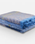 Colorblock Mohair Throw Blanket in Cocoa