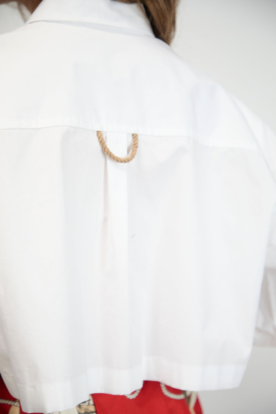 Crop Box Shirt in Salt White