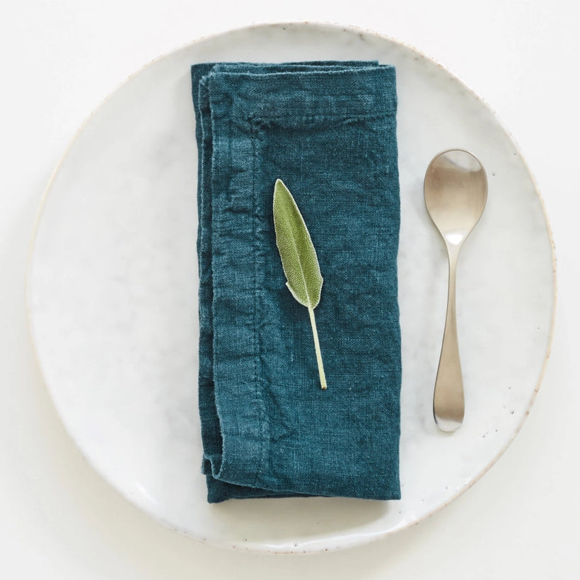 Deep Water Linen Napkins Set of 4