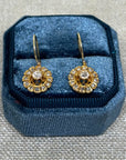 Vintage Victorian Era French 18k Yellow Gold & Old Cut Diamond Earrings