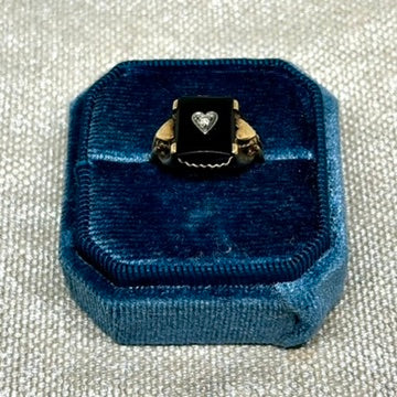 Vintage Onyx Love Ring