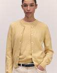 Enya Cashmere Cardigan in Pale Yellow