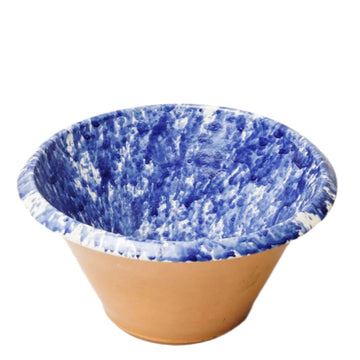 Extra Large Blue Splatterware Mixing Bowl