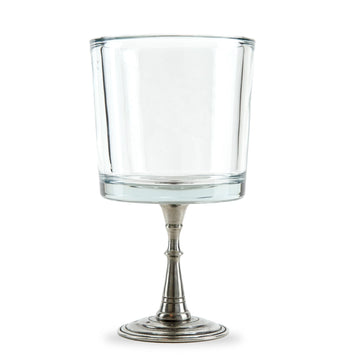 Glass Vase with Pewter Pedestal Medium