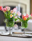 Glass Vase with Pewter Pedestal