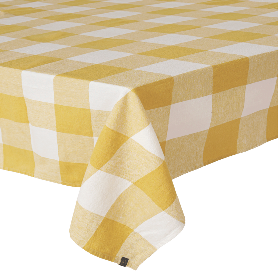 Palma Linen Tablecloth 63"x118" in Gold