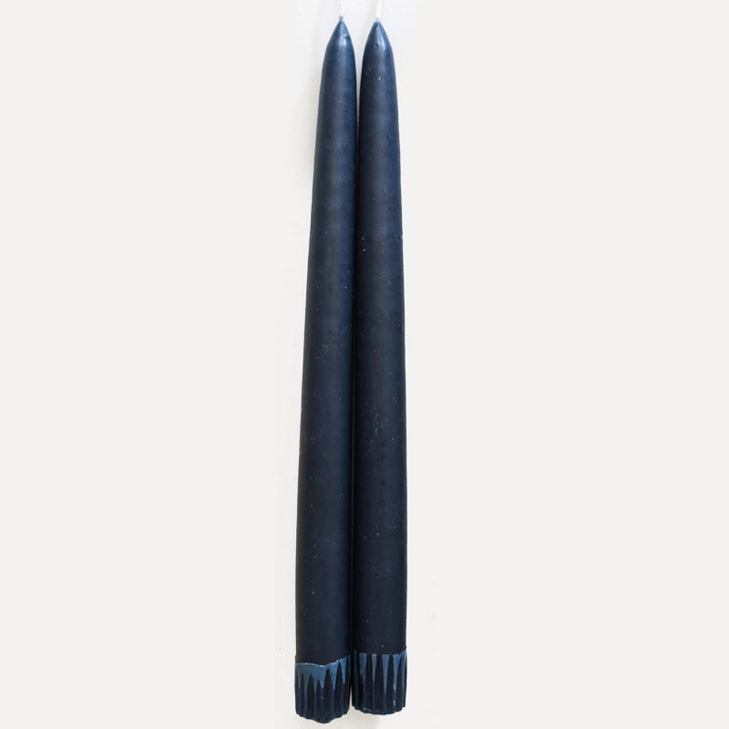 Hand Dipped Taper in Slate Blue
